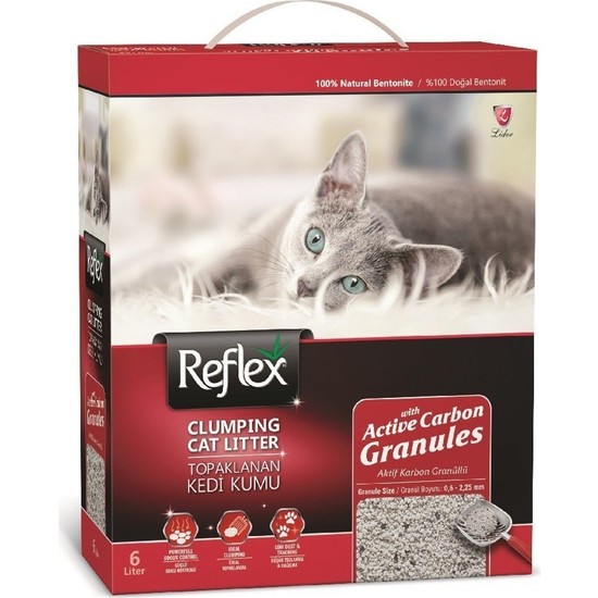 Reflex granül Aktif Karbonlu Topaklanan Kedi Kumu 6 Lt Fiyatı