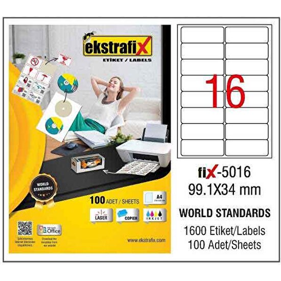 Ekstrafix Laser Etiket 99,1X34 Mm Fix-5016
