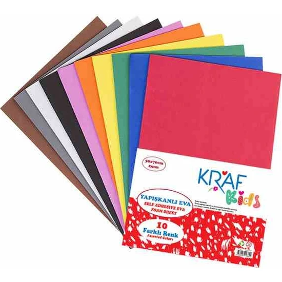 Kraf Kids Eva 50X70 2 Mm Yapişkanli 10 Lu Kk35