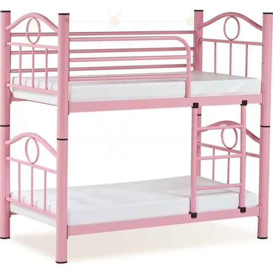 Mobilya Pasajı Kido Metal Çocuk Ranza 80x160 cm Pembe Fiyatı