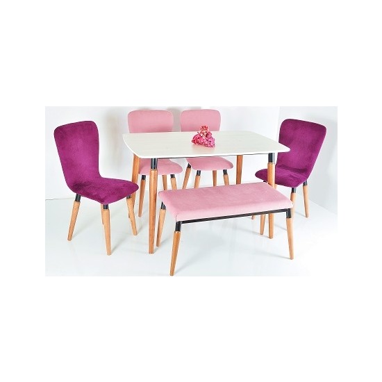 Mi̇a Sanal Ahşap Masa Sandalye Takımı 6 Kişilik Banklı Fiyatı