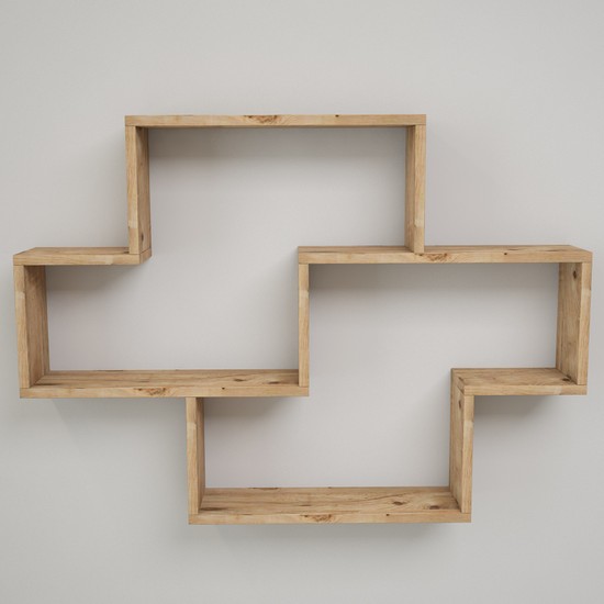 Yurudesign Shelf R8 Modern Duvar Rafı Kitaplık Atlantik Çam Fiyatı