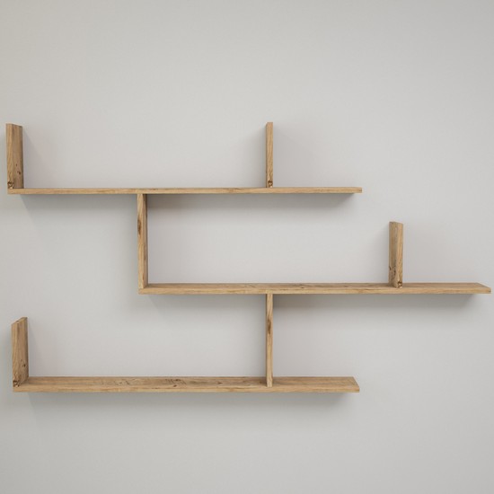 Yurudesign Shelf R5 Modern Duvar Rafı Kitaplık Atlantik Çam Fiyatı
