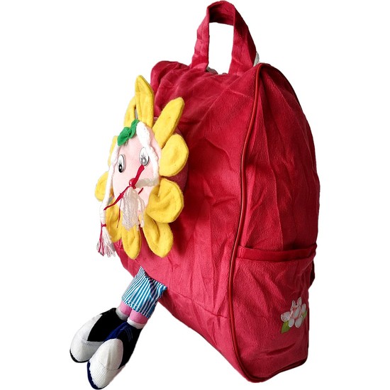 Anaokulu Ayçiçek Kız Bebek Peluş Sırt Çantası