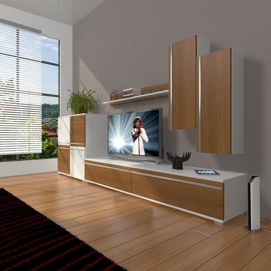 Decoraktiv Eko 6 Mdf Std Tv Ünitesi Tv Sehpası Beyaz Ceviz Decoraktiv Eko 6 Mdf Std Tv Ünitesi Tv Sehpası Beyaz Ceviz