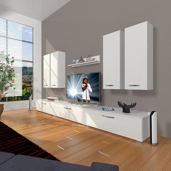 Decoraktiv Eko 8D Slm Tv Ünitesi Tv Sehpası Parlak Beyaz Decoraktiv Eko 8D Slm Tv Ünitesi Tv Sehpası Parlak Beyaz