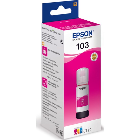 Epson 103 EcoTank 65 Ml Kırmızı ( Magenta ) Mürekkep Kartuş C13T00S34A