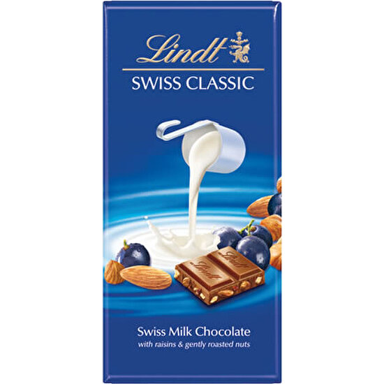 Lindt Klasik Üzümlü Fındıkli Tablet Çikolata 100 gr Fiyatı