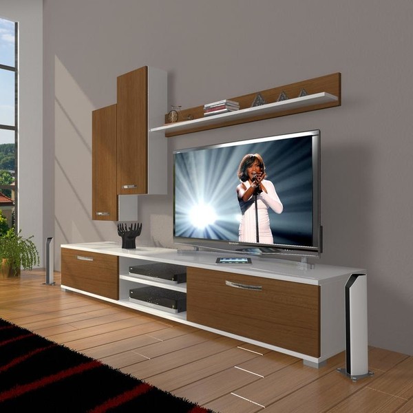Decoraktiv Eko 7 Slm Dvd Tv Ünitesi Tv Sehpası Beyaz Ceviz Decoraktiv Eko 7 Slm Dvd Tv Ünitesi Tv Sehpası Beyaz Ceviz