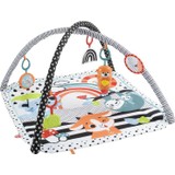 Fisher-Price Neşeli Hayvanlar 3'ü 1 Arada Jimnastik Merkezi, bebek oyun minderi, karın üstünde oynamaya uygundur ve taşınabilir HBP41