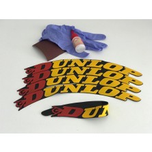 Kom Dunlop Sarı Kalıcı Lastik Yazısı Dunlop Sticker 8 Kit
