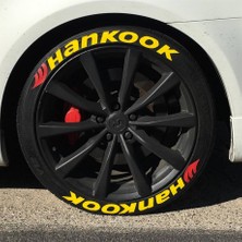 Kom Hankook Sarı Kalıcı Lastik Yazısı Hankook Sticker 4 Kit