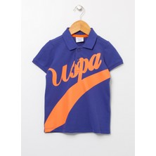 U.S. Polo Assn. Baskılı Mavi Erkek Çocuk Polo T-Shirt Cabelkids