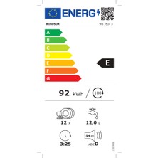 Windsor WS 3514X 5 Programlı 12 Kişilik Bulaşık Makinesi