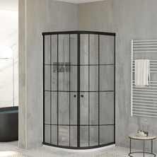 Sanica Magna Kabin Oval Siyah Şerit Desen 4mm 100 x 100 cm