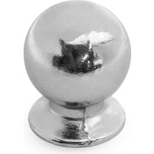 Badem10 Misket Düğme Çekmece Dolap Kapak Kulpu Kulbu Krom Metal Kulp