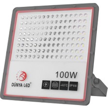 Dünya Led HS.722/3 100W Smd Slım LED Projektör Lamba 3000K Günışığı Su Geçirmez Alüminyum Kasa IP66