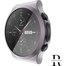 Regetto Huawei Watch Gt2 Pro 46MM 360 Derece Full Koruma Silikon Koyu Gri