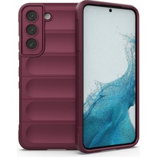 Zhkj Shop Galaxy S22 5G İçin Tpu + Flanel Telefon Kılıfı - Koyu Kırmızı (Yurt Dışından)