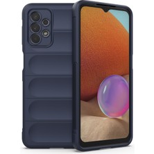 Zhkj Shop Galaxy A32 5G İçin Tpu + Flanel Telefon Kılıfı - Koyu Mavi (Yurt Dışından)