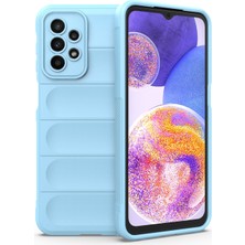 ZHKJ Shop Samsung Galaxy A23 Açık Mavi İçin Tpu + Flanel Telefon Kılıfı (Yurt Dışından)