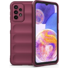 Zhkj Shop Galaxy A23 İçin Tpu + Flanel Telefon Kılıfı - Koyu Kırmızı (Yurt Dışından)