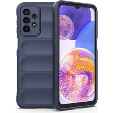 Zhkj Shop Galaxy A23 İçin Tpu + Flanel Telefon Kılıfı - Koyu Mavi (Yurt Dışından)