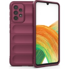 Zhkj Shop Galaxy A33 5G İçin Tpu + Flanel Telefon Kılıfı - Koyu Kırmızı (Yurt Dışından)