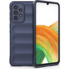 Zhkj Shop Galaxy A33 5G İçin Tpu + Flanel Telefon Kılıfı - Koyu Mavi (Yurt Dışından)