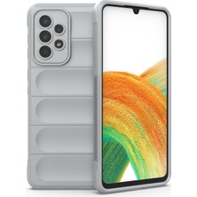 Zhkj Shop Galaxy A33 5G İçin Tpu + Flanel Telefon Kılıfı - Gümüş (Yurt Dışından)