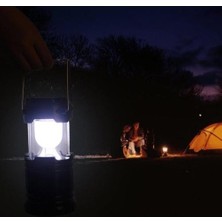 Rucas Şarjlı Kamp Lambası Güneş Enerjili Kızaklı Kamp Feneri LED Lamba Işıldak