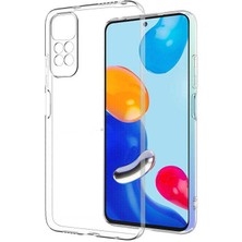 Casestreet Xiaomi Redmi Note 11 Global Kılıf Süper Silikon Kamera Korumal Şeffaf+Nano Glass