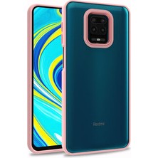 Casestreet Xiaomi Redmi Note 9 Pro Flora Sert Silikon Arkası Cam Şeffaf Pembe