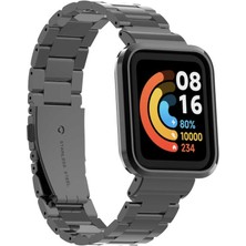 Case 4U Xiaomi Redmi Watch / Mi Watch Lite Metal Katlamalı Kordon Kayış KRD-60 Siyah