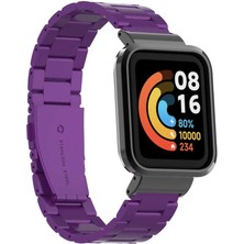 Case 4U Xiaomi Redmi Watch / Mi Watch Lite Metal Katlamalı Kordon Kayış KRD-60 Mor
