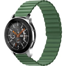 Case 4U Samsung Galaxy Watch Mıknatıslı Parçalı Çizgili Kordon Kayış 46mm KRD-52 Yeşil