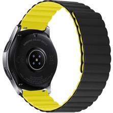 Case 4U Samsung Galaxy Watch Active 2 Mıknatıslı Parçalı Çizgili Kordon Kayış 44mm KRD-52 Siyah - Kırmızı
