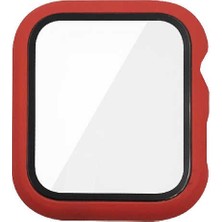 Case 4U Apple Watch 7 41mm Sert PC Ekran Koruyucu Gard 07 Kırmızı