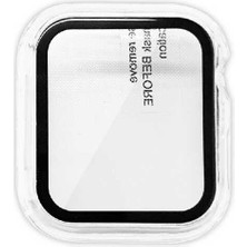 Case 4U Apple Watch Seri 38mm Sert PC Ekran Koruyucu Gard 07 Şeffaf