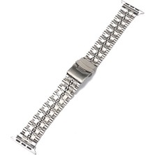 Case 4U Apple Watch 7 Metal Kordon Şeritli Bakla Tasarım KRD-54 45mm Gümüş