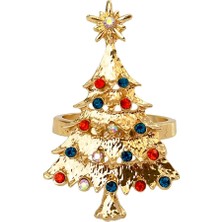Sunnimix Alaşım Peçete  Tutucu Düğün Partisi Yemek Masası Dekor Noel Ağacı Altın. (Yurt Dışından)