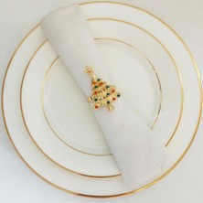 Sunnimix Alaşım Peçete  Tutucu Düğün Partisi Yemek Masası Dekor Noel Ağacı Altın. (Yurt Dışından)