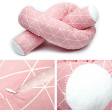 Seasong Bebek Yumuşak Pamuk Yatak Tampon Yeni Doğan Beşik Yatak Yılan Yastık Pembe (Yurt Dışından)