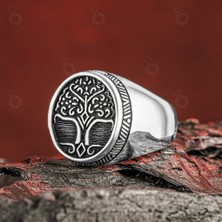 Modasilvers 925 Ayar Gümüş Hayat Ağacı Figürlü Erkek Yüzük
