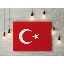 Satürn Design Türkiye Cumhuriyeti Bayrağı Kanvas Tablo 40 x 55 cm Türk Bayrağı Dekoratif Tablo