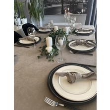 6 ad Kadife Dokulu Gri Peçete