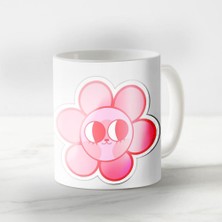 Vadi Burada Segiliye Özel Baskı Kupa Bardak Pembe Papatya Desenli