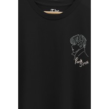 Siyah Unisex Bts Jimin Baskılı Kısa Kollu T-Shirt