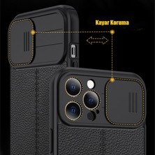 Case Street Casestreet Apple iPhone 8 Plus Kılıf Kamera Sürgülü Deri Dokulu Mat Silikon Mor