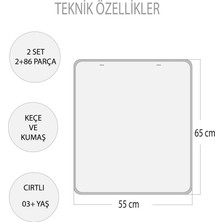 Tox 2 Set - 86 Parça Tox Takvimi Öğreniyorum Keçe Duvar Panoları , Eğitici Oyuncak